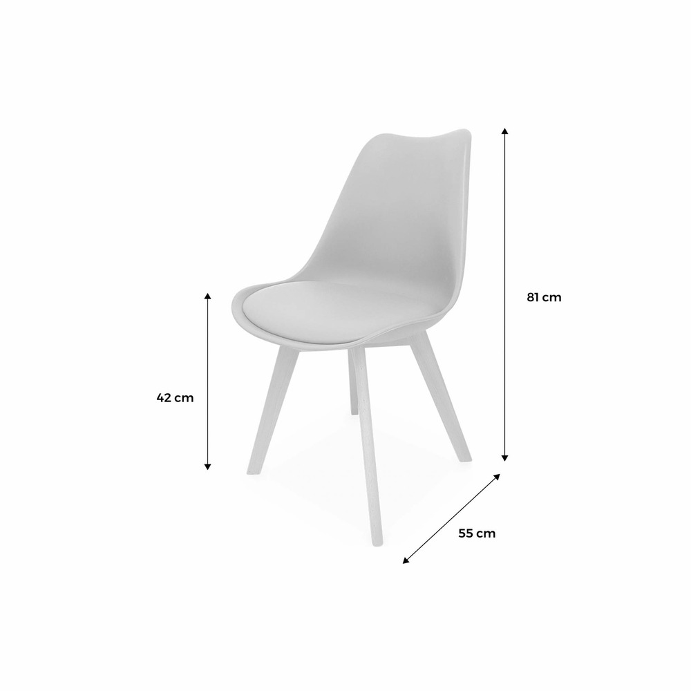 Lot de 4 chaises scandinaves. Pieds bois de hêtre. Chaises 1 place. Terracotta