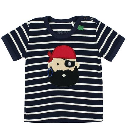 Freds World T-Shirt - Navy Gestreift m. Pirat