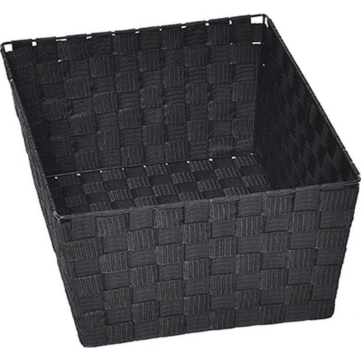 GRANDE PANIERE DRESSING EVASEE EN POLYESTER NOIR