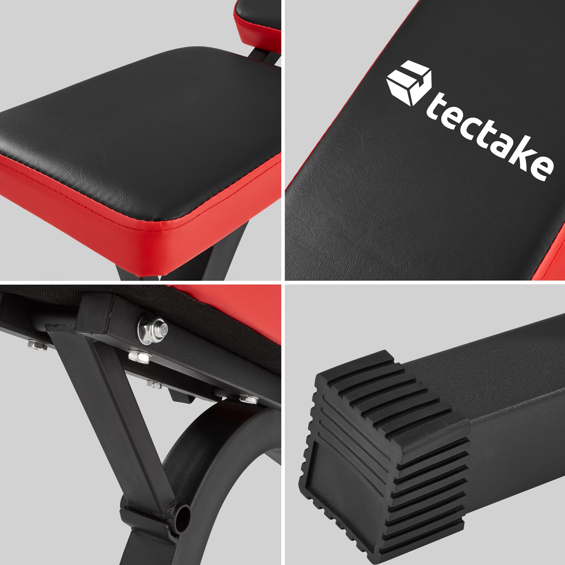 tectake® Hantelbank, mit Schnellverstellung, Sitz 2-fach verstellbar, rutschfest, 116 x 51 x 122 cm