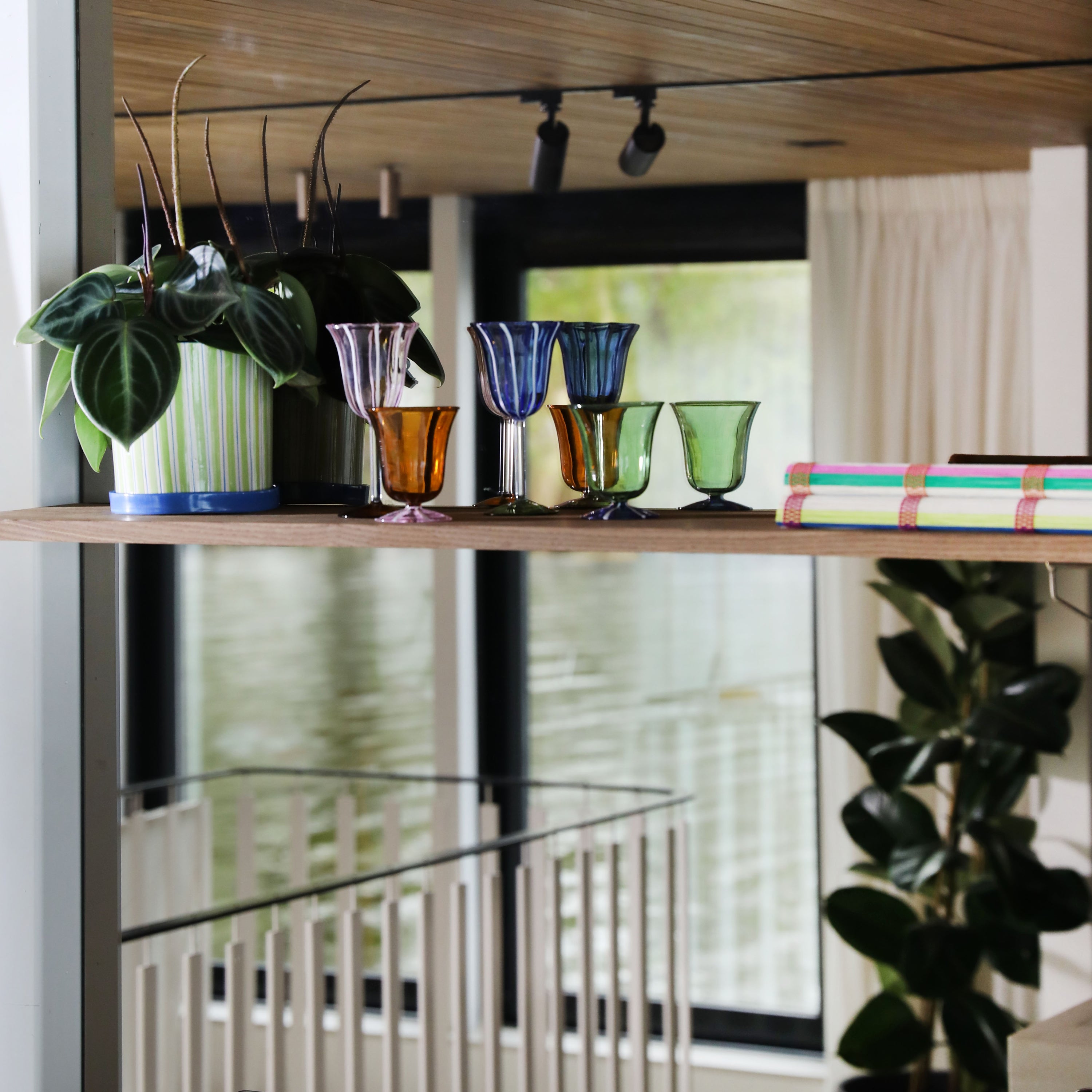 &k amsterdam Eve Waterglazen - Groen - Set van 2