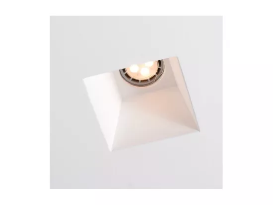 Collerette Downlight Intégration Plâtre/Pladur Carrée pour Ampoule LED GU10/GU5.3 Coupe 153x153 mm UGR17 Blanc