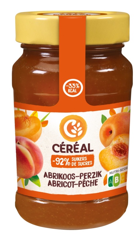 Céréal Jam Abrikoos Perzik Minder Suiker 270 gram