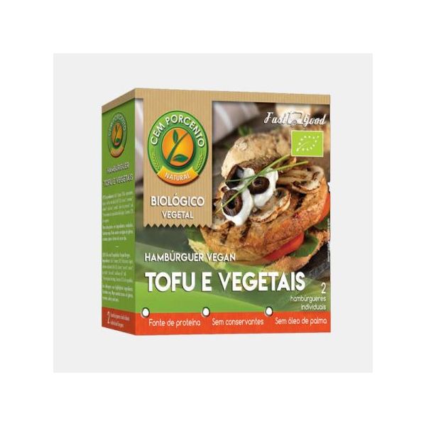 Cem Porcento Hamburguer Bio Vegan Tofu e Veg. 2x100g