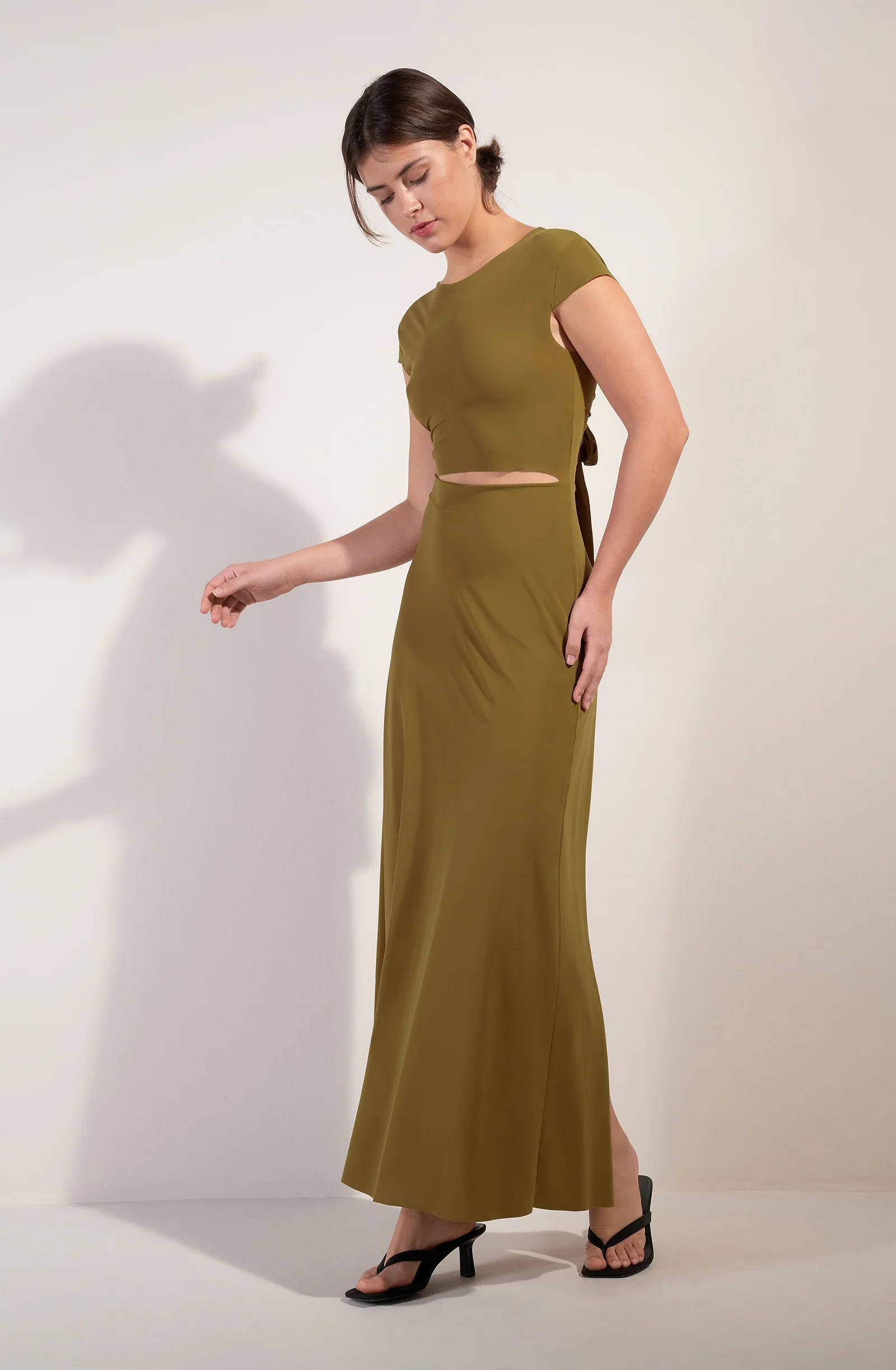 kolil Robe longue bronze découpe cropped Bronze