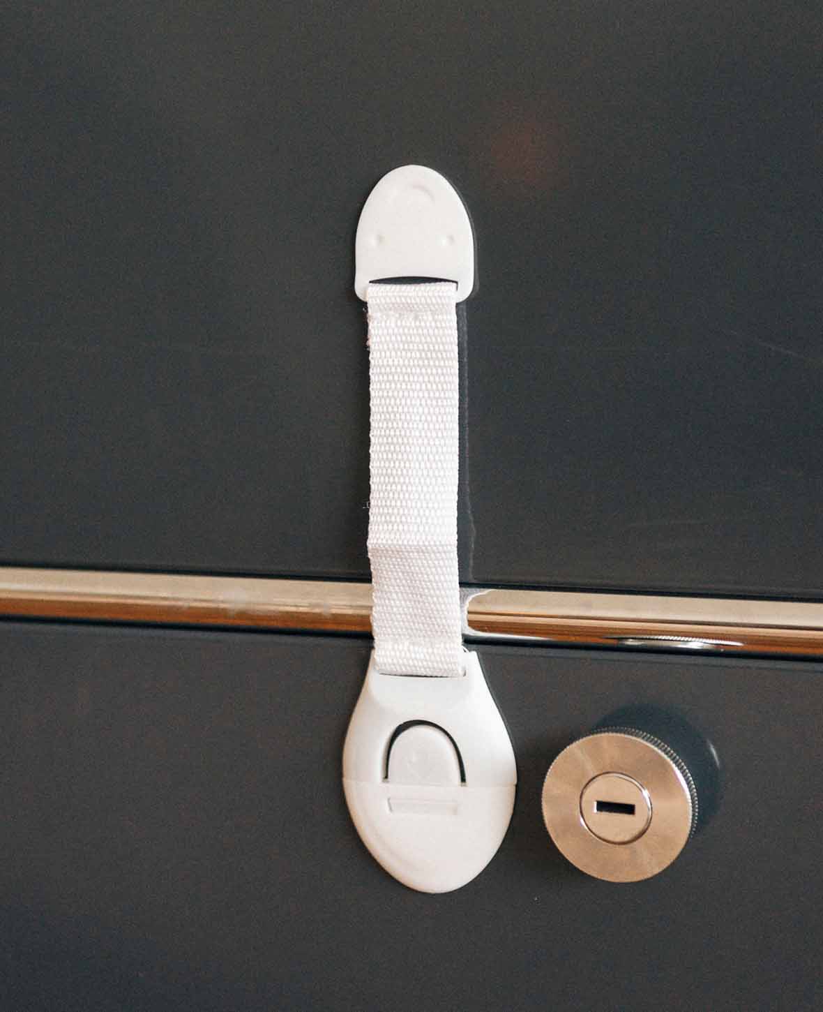 Esmée Kids - (10er Set) Kindersicherungen Schrank Verschlüsse - Weiss