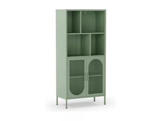 Zio - Bibliothèque 2 portes en métal H170cm - Vert menthe