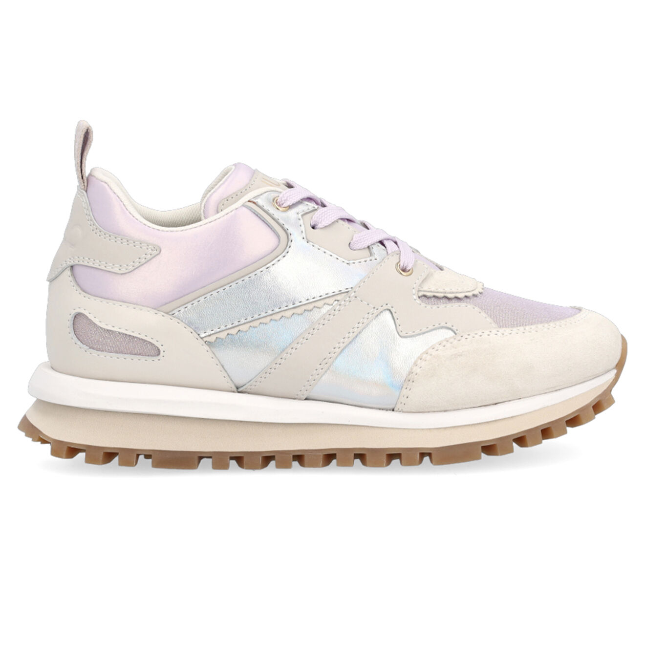 Liu-Jo Sneakers en Cuir & Textile Unia rose doré/argenté/beige