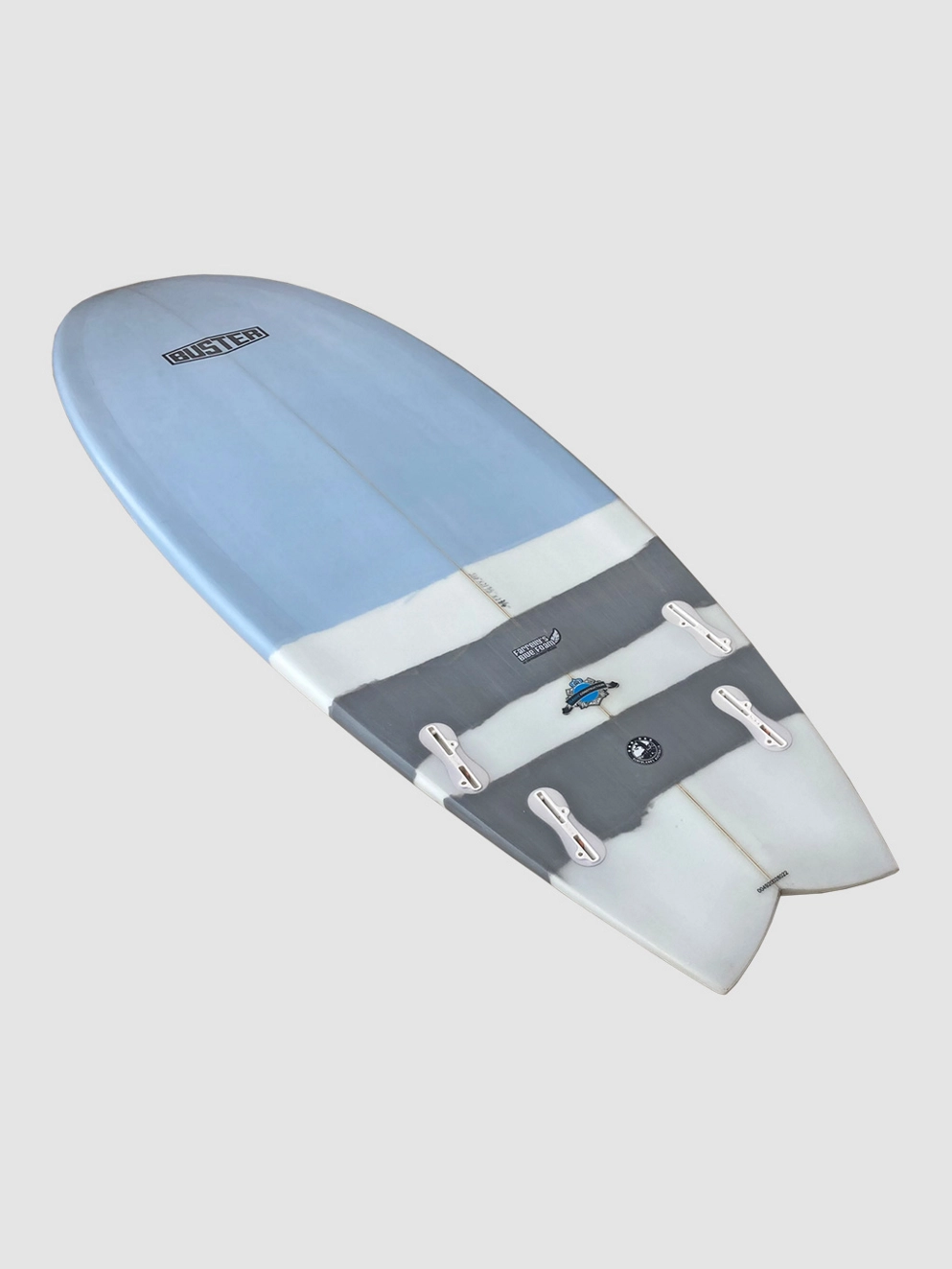 Buster Quad Fish Surfboard blue/gray