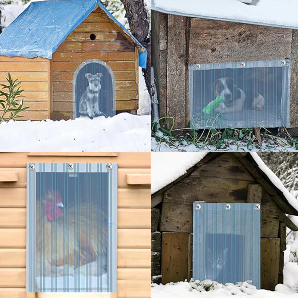 (18.5x205cm) Vinyl Hundehütten Tür DIY Ersatz Klappe Zuschneidbare Haustier Hütten Lamelle - Blau