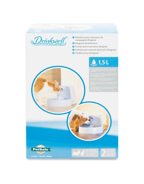 Petsafe Original Pet Fountain - Kattendrinkbak - 28x23x18 cm 1.5 l Wit Grijs