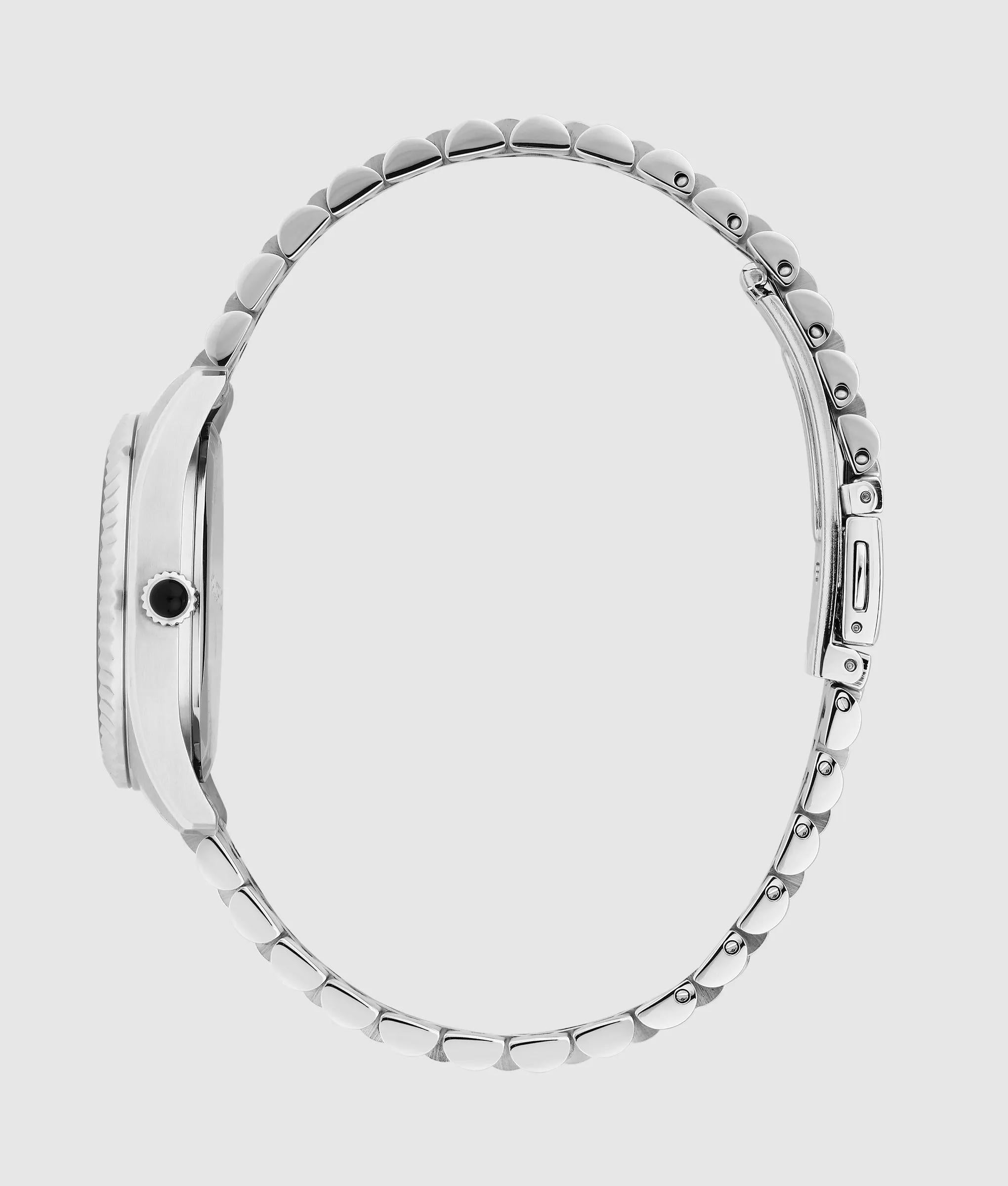 Horloge met rond logo in Zilver