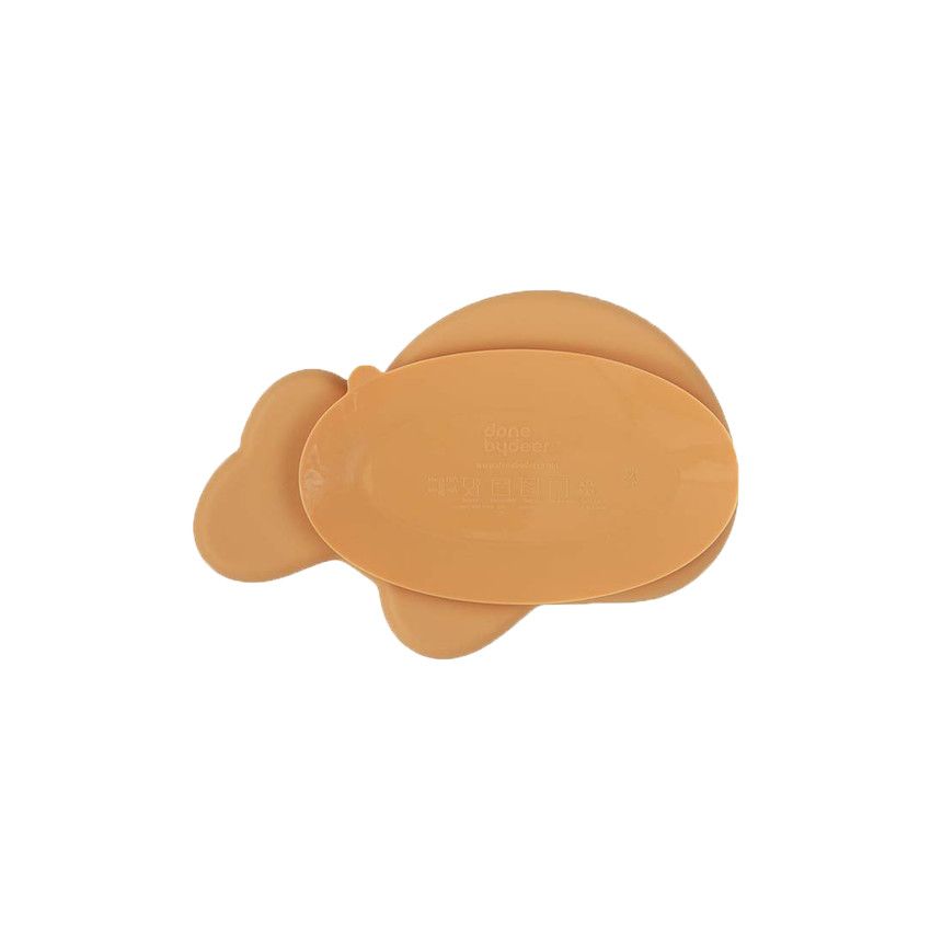 Assiette antidérapante Wally - Moutarde - Ecru