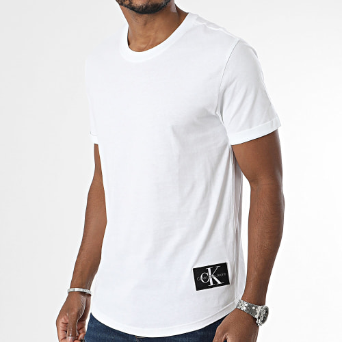 Tee Shirt Oversize Badge Round 3482 Blanc