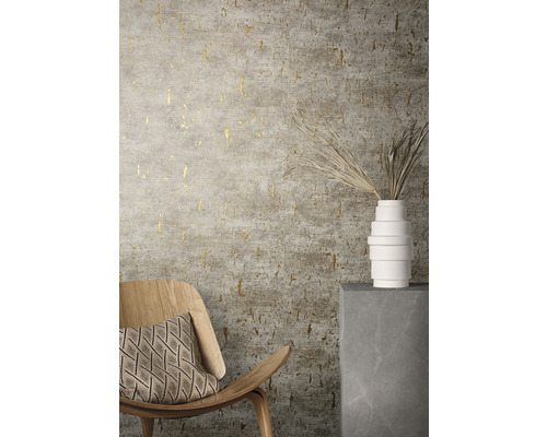Vliesbehang 85767 Natural Opulence van Felix Diener, pleisterlook, bruin en goud