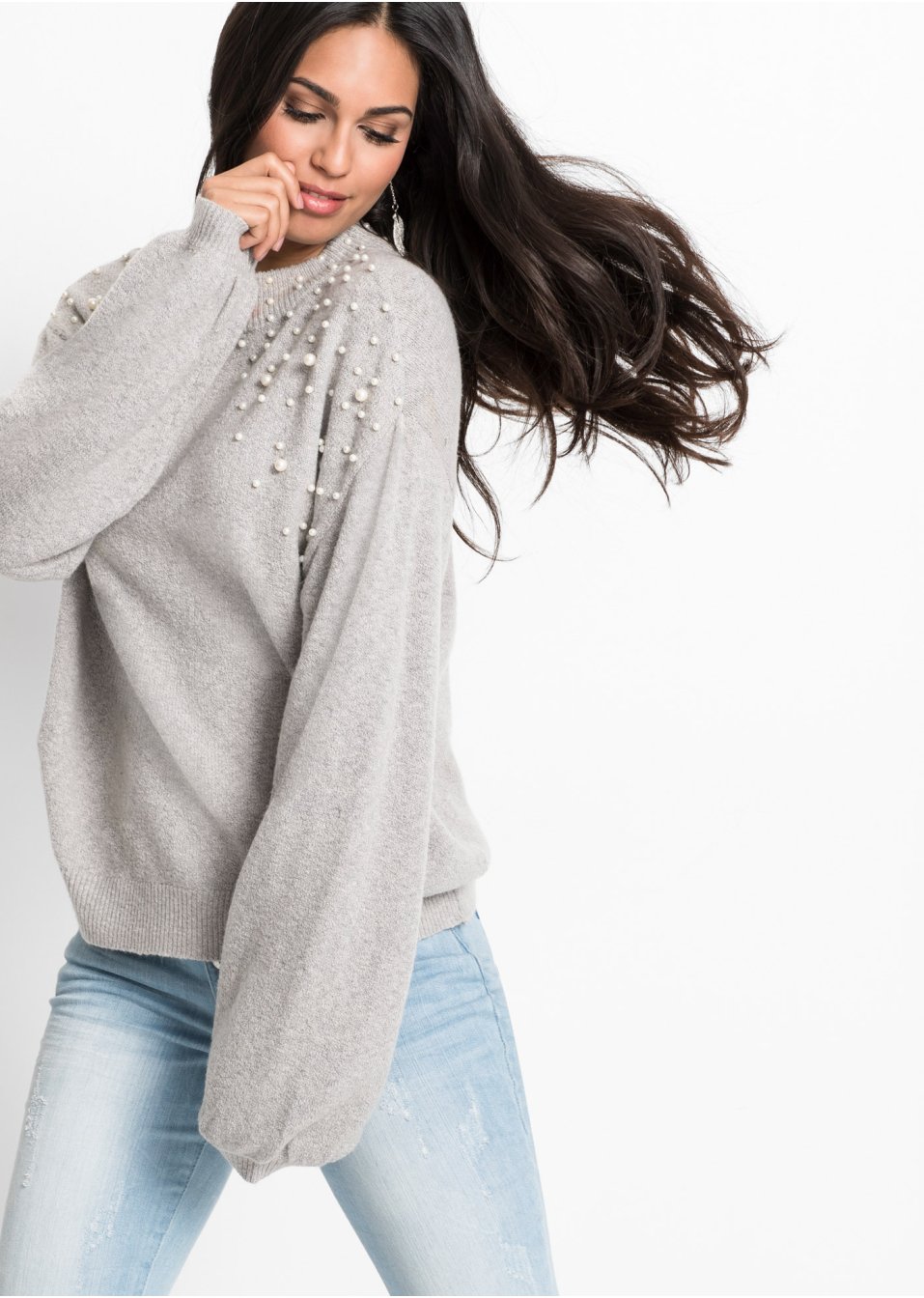 Pull en maille avec perles