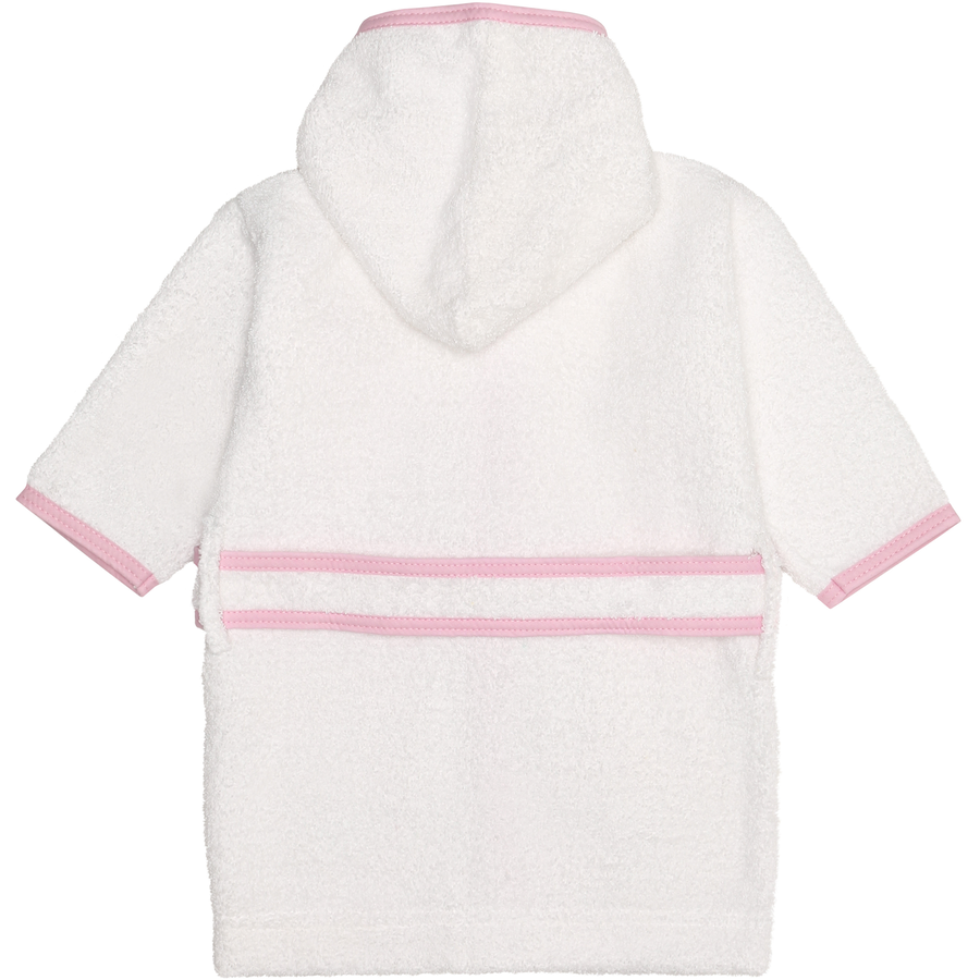 Liliput Bademantel weiß mit rosa Paspeln