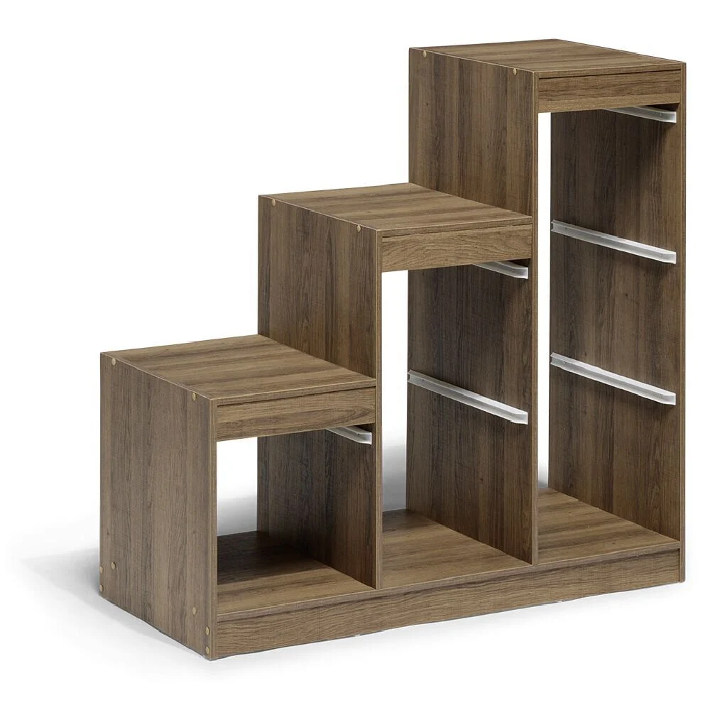 Structure pour bac de rangement 6 cases bois marron