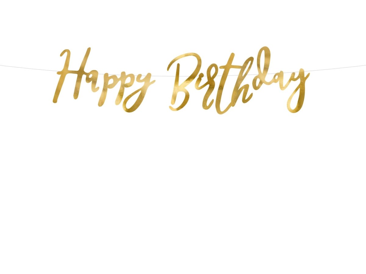 Verjaardag Slinger Happy Birthday Goud 62cm