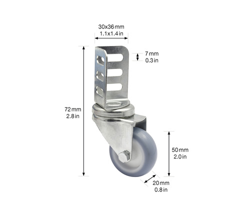 Zwenkwielen Wagner Systeemapparaat Ø50 mm