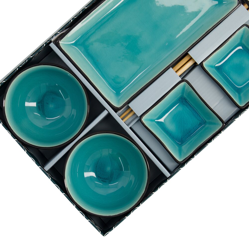 Tokyo Design Studio  Sushi sæt, Glassy Turquoise - 8 dele