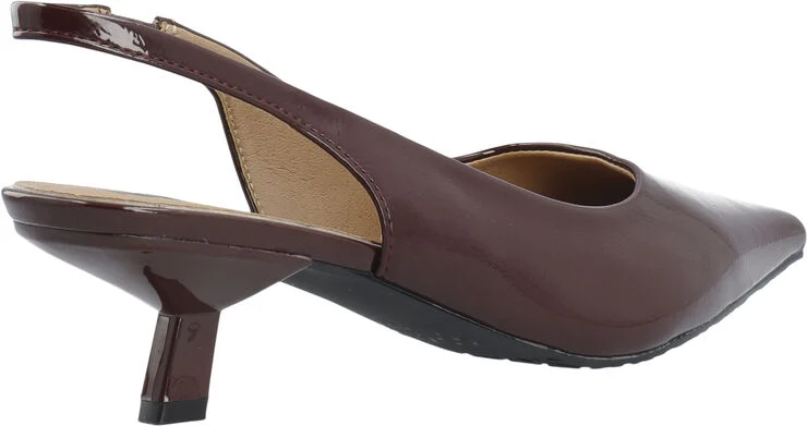 Bianco BIAKRISTIN Kitten Heel Slingback Patent Burgundy