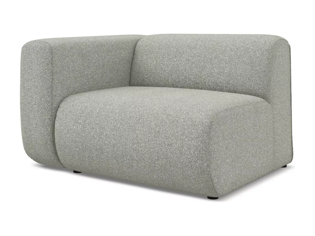 Module avec accoudoirs gauche en tissu texturé - gris clair - EKAHI