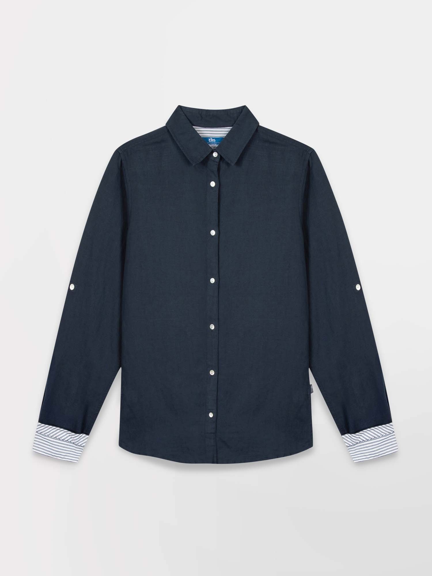 Chemise Femme Coton Lin Marine
