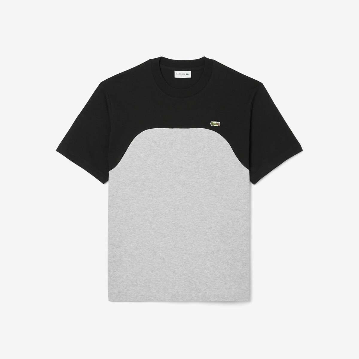 LACOSTE<br>Camiseta de manga curta em algodão com blocos de cor