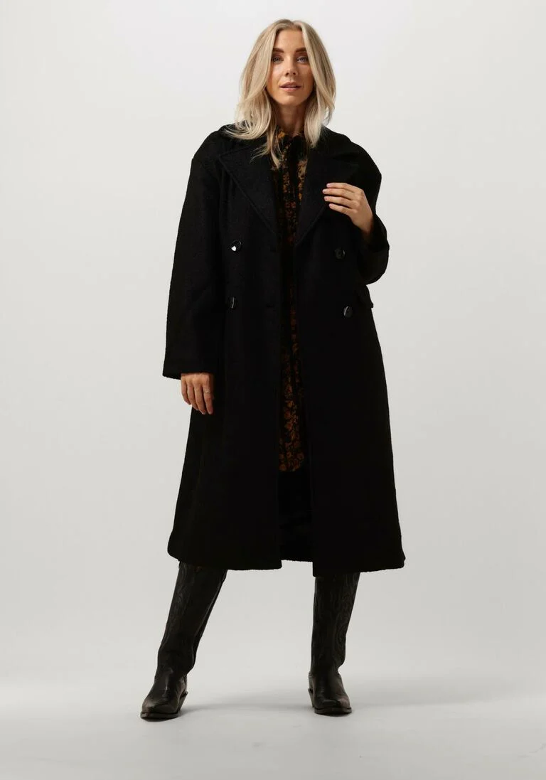 Y.A.S. zwarte y.a.s. mantel yasmila ls wool mix coat s.noos