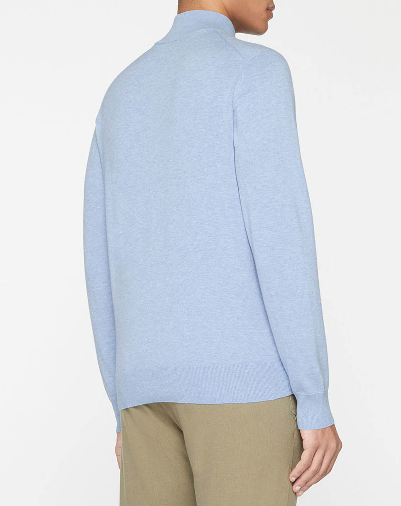 Hackett London Pull en Soie mélangée col camionneur bleu ciel