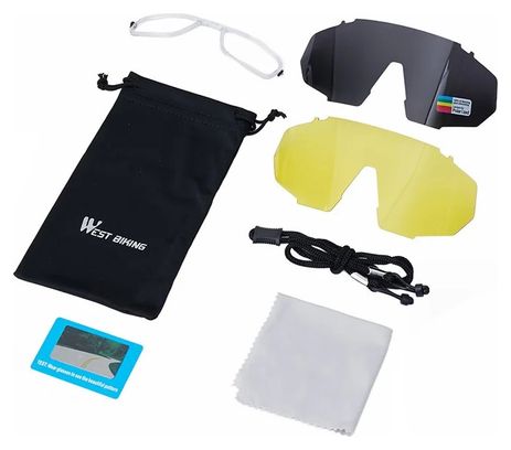 Lunettes de soleil de sport polarisées UV400 avec verres HD - noir