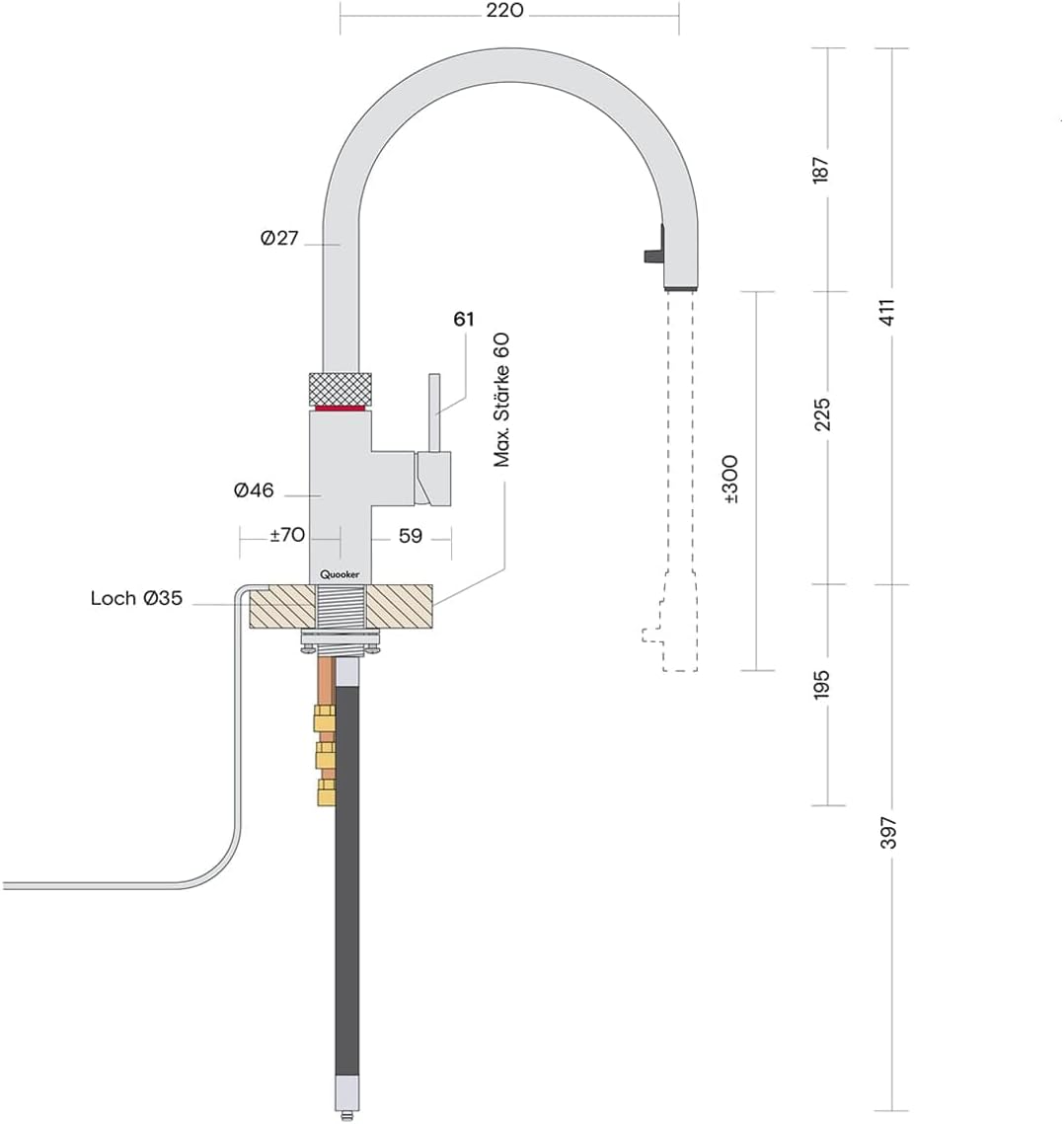 Quooker PRO3 & CUBE | Flex RVS (Voll-Edelstahl) inkl. Cube-Filter