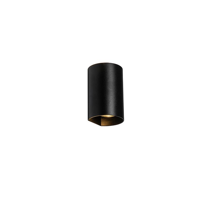 Design wandlamp zwart rond GU10 50mm - Sabbir