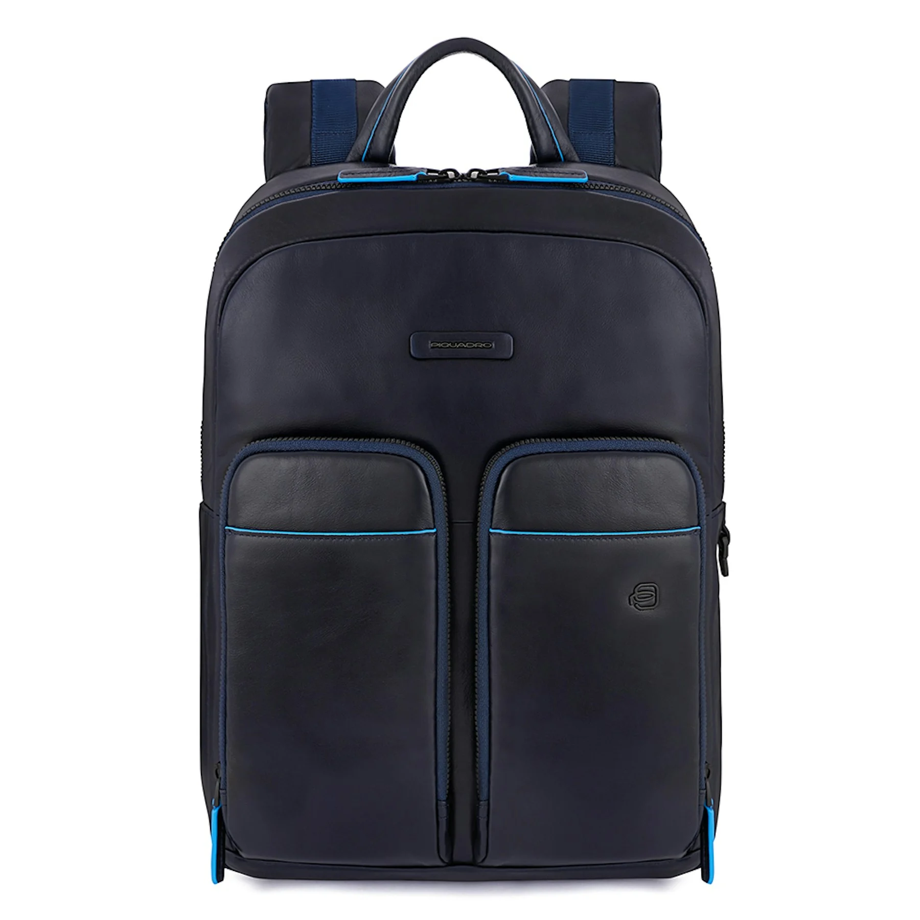 Sac à dos en cuir avec poche | Bleu