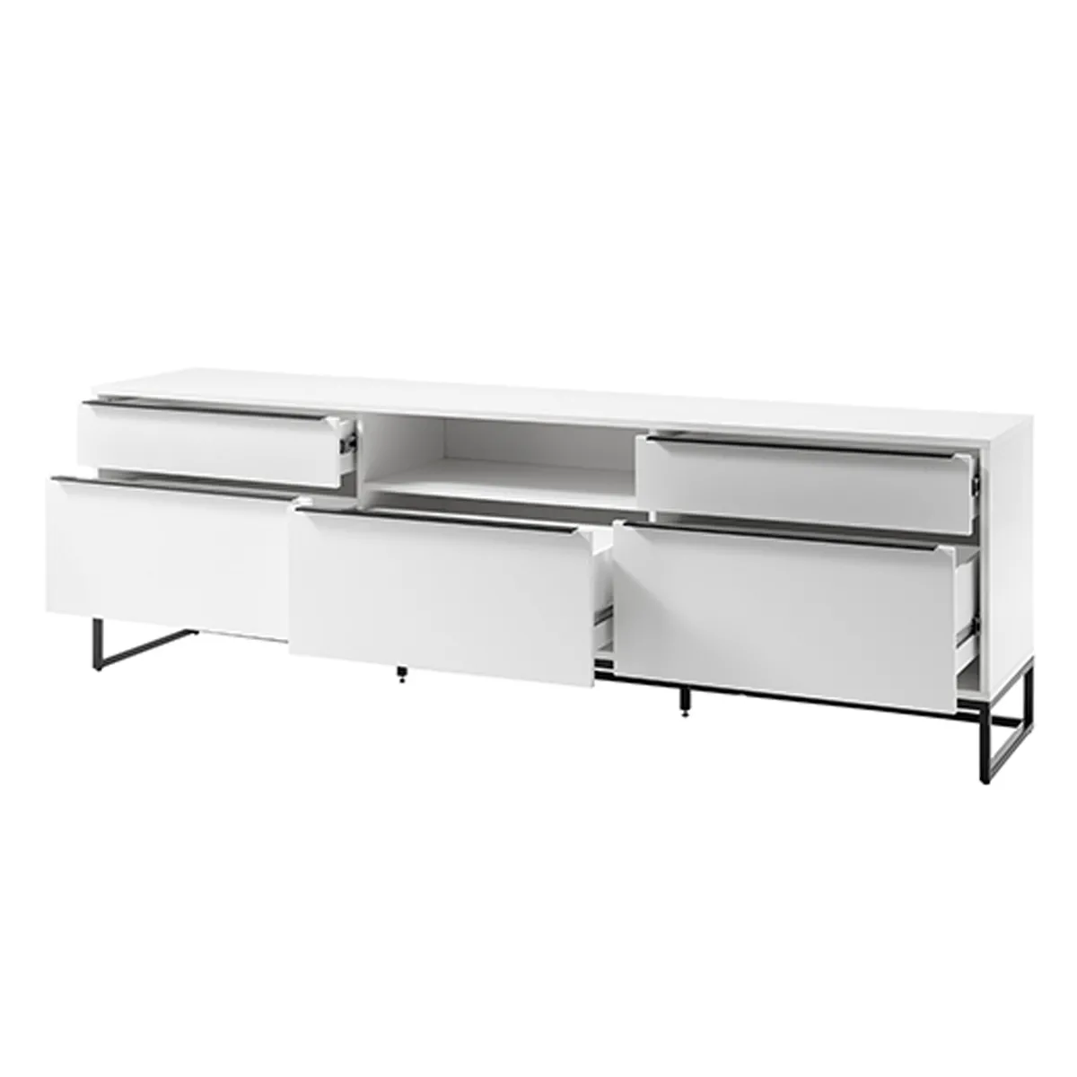 Meuble TV Pegane - Blanc Laqué