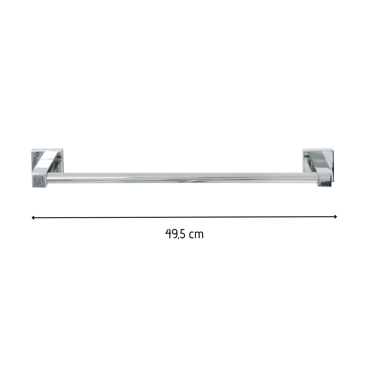 Porte serviette mural vertical gris chrome 49,5 x 5 x 7 cm Mare Fackel