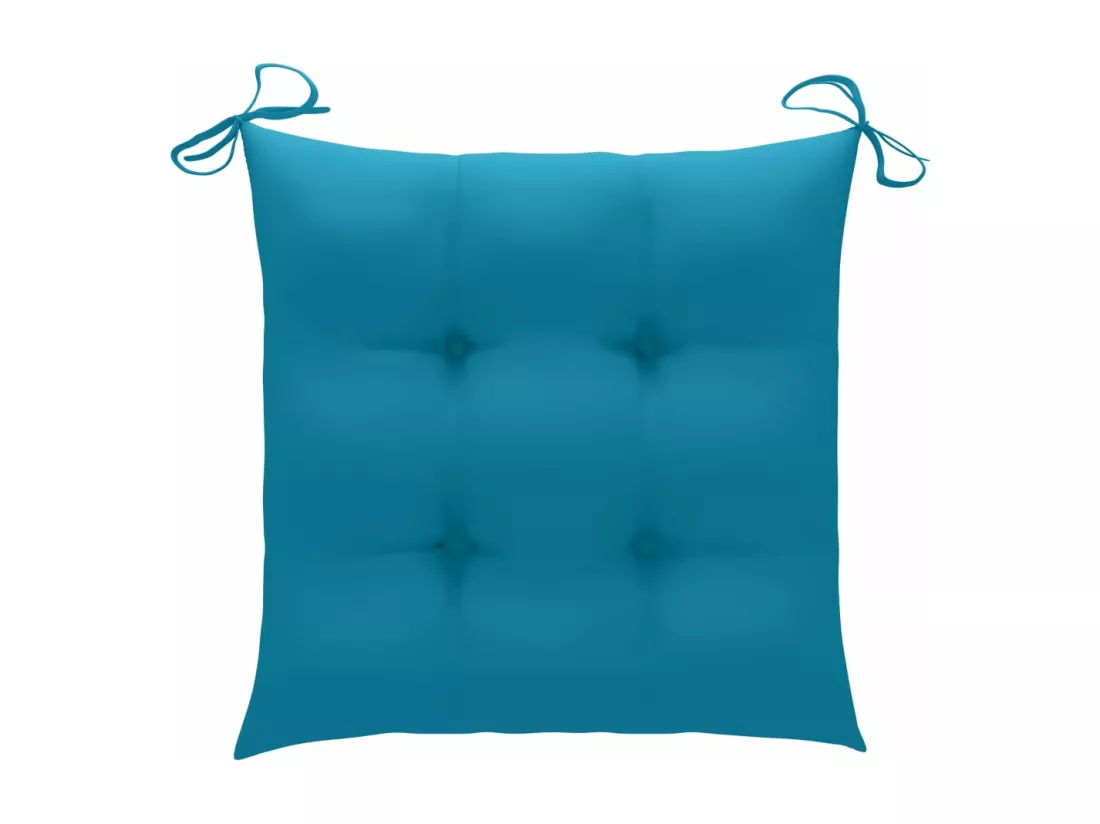 Chaise à bascule avec coussin bleu clair Bois de teck solide
