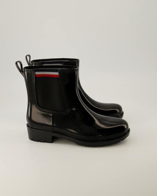 Tommy Hilfiger Corporate Elastic Rainboot Stiefeletten in Schwarz