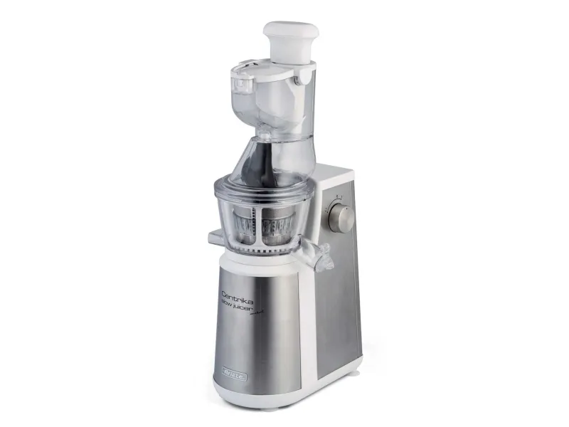 Ariete 0177/20, Slow juicer, Rustfrit stål, Hvid, 0,8 L, Sikkerhedsklemme, Dreje, Plast
