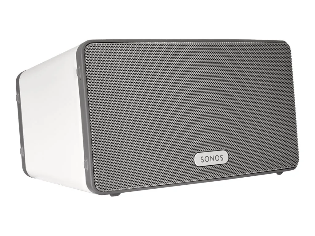 Sonos PLAY:3 - Højttaler - trådløs - Ethernet, Fast Ethernet, Wi-Fi - 2-vejs - hvid (gitterfarve - lysmetal) - for Sonos PLAYBAR