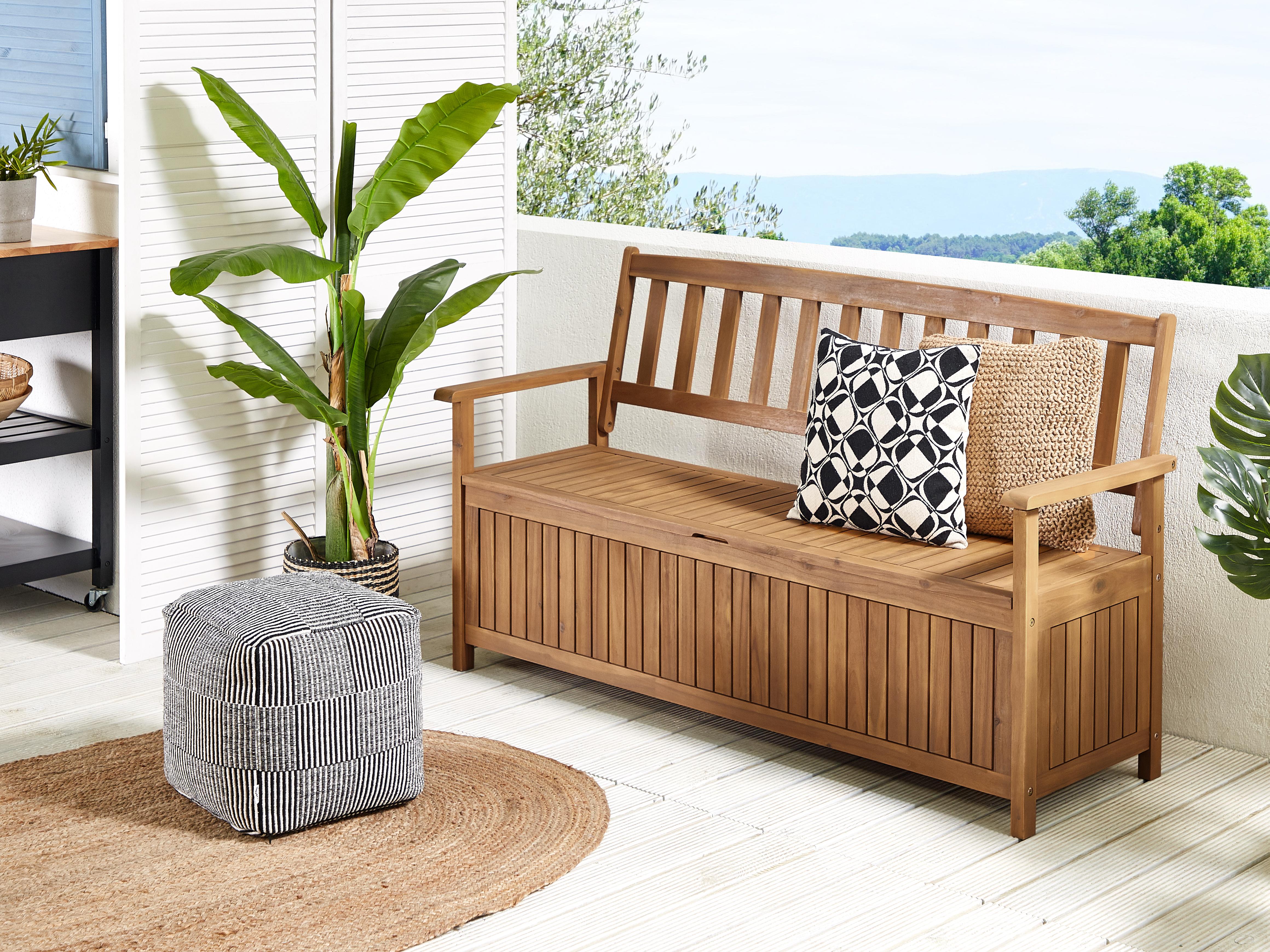 Tuinbank SOVANA 160 cm met opbergruimte Acaciahout Bruin