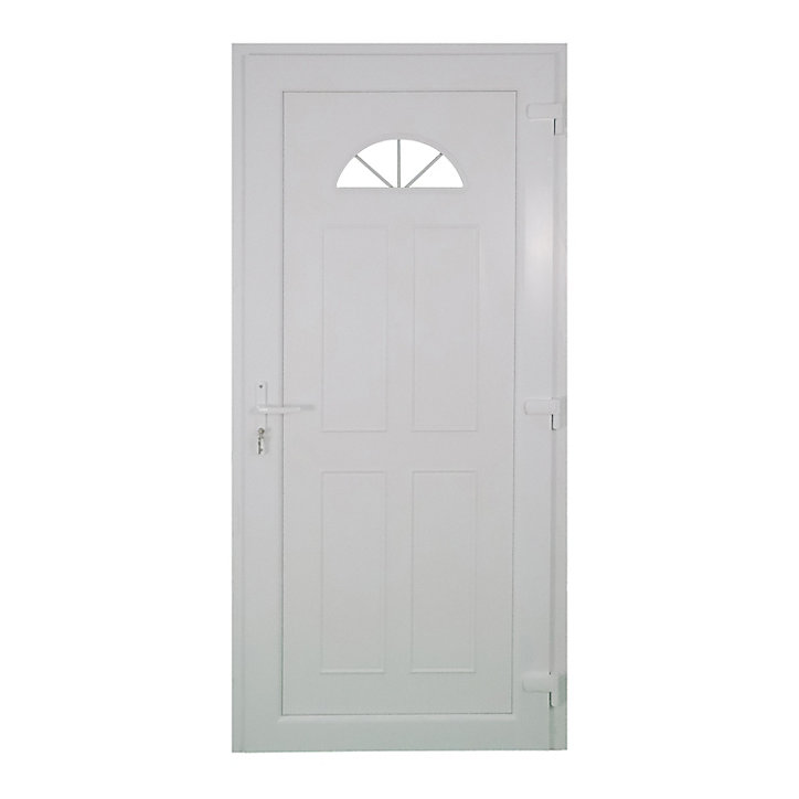 Porte d'entrée FORTIA pvc blanc RAL 9003 Lorne 87 x h.219 cm poussant gauche