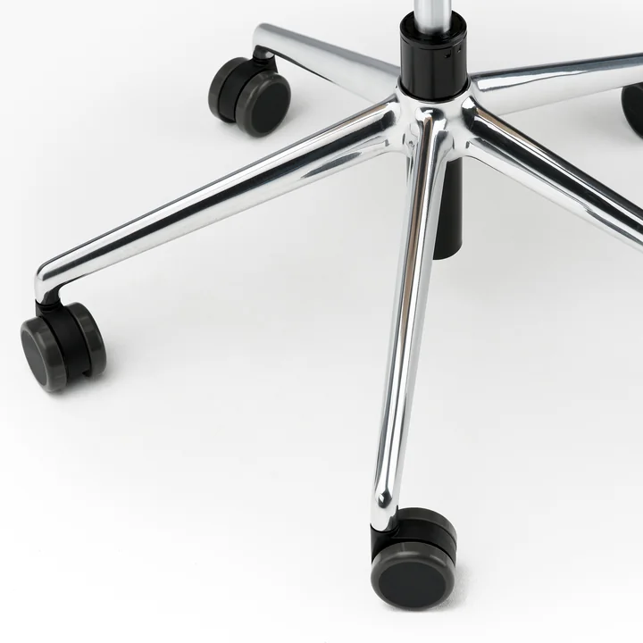 Thonet - S 220 FDRW Drehstuhl mit Rollen, Eiche / Gestell Aluminium poliert