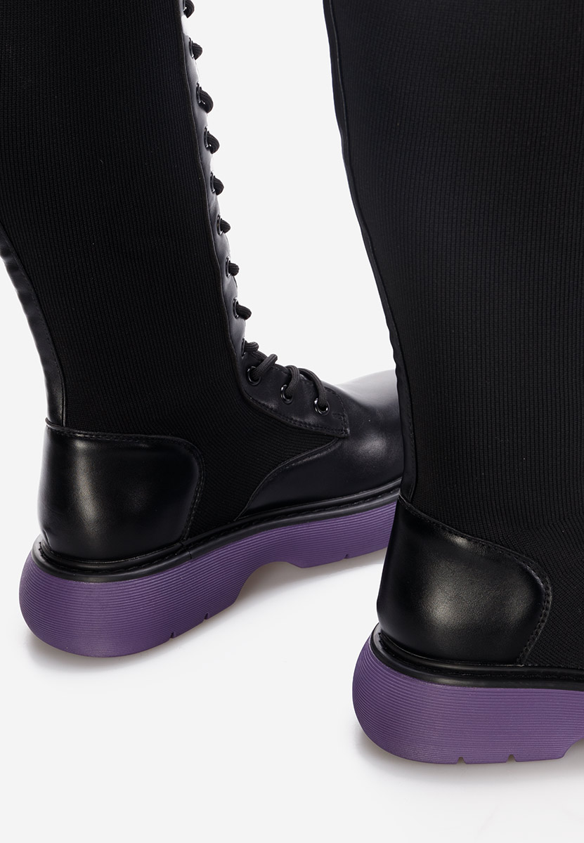 Bottes hautes à lacets noirs Novara V2