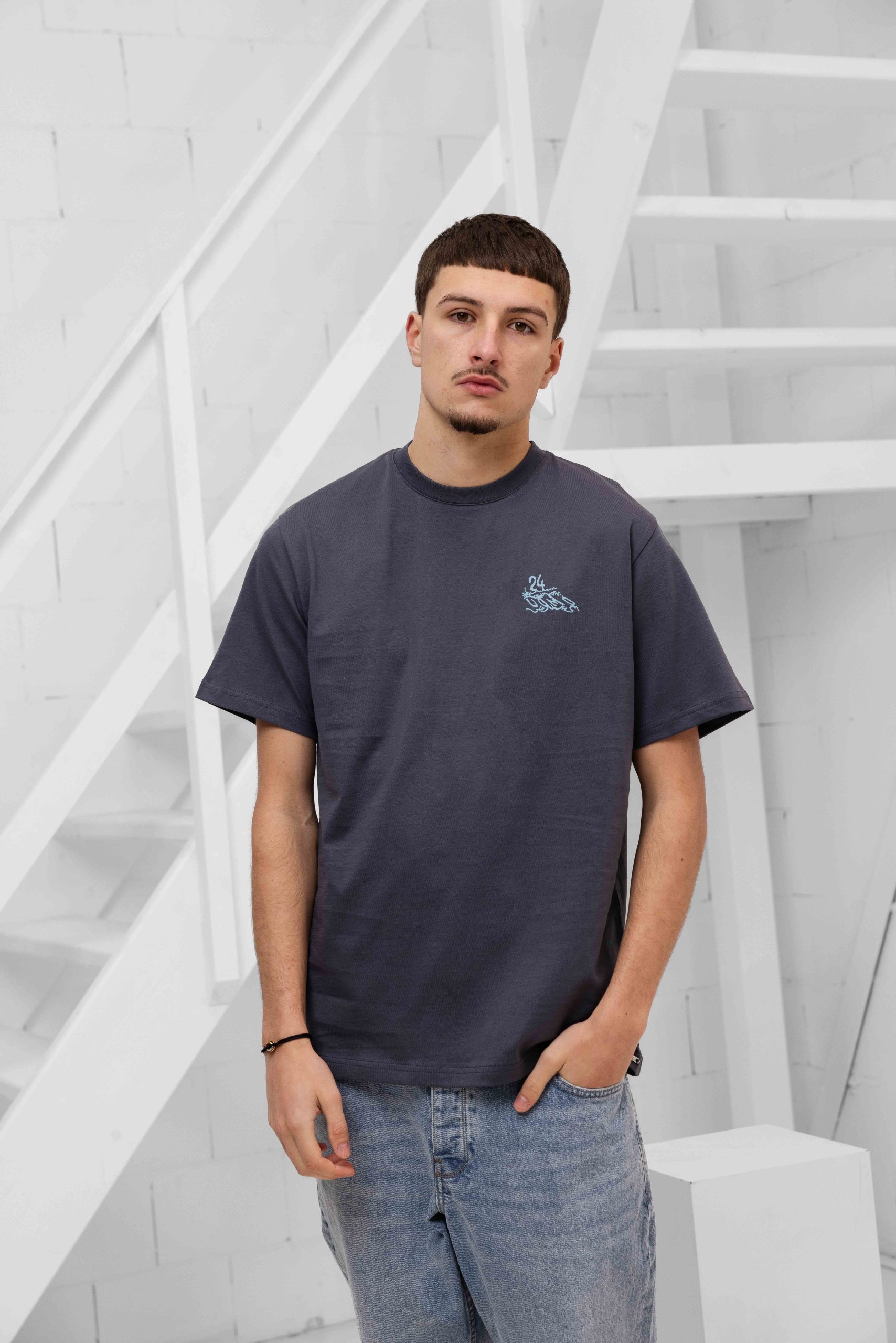 24 Uomo Surf T-Shirt Heren Grijs