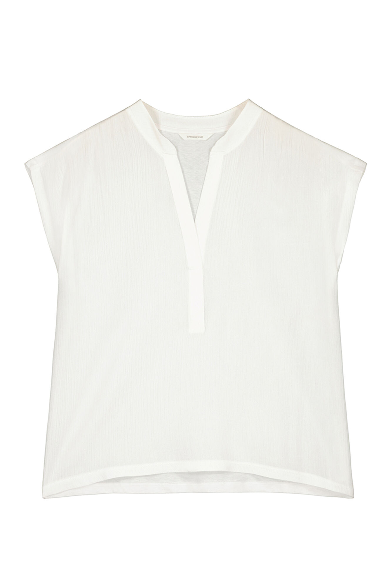 Blusa lisa de dois tecidos