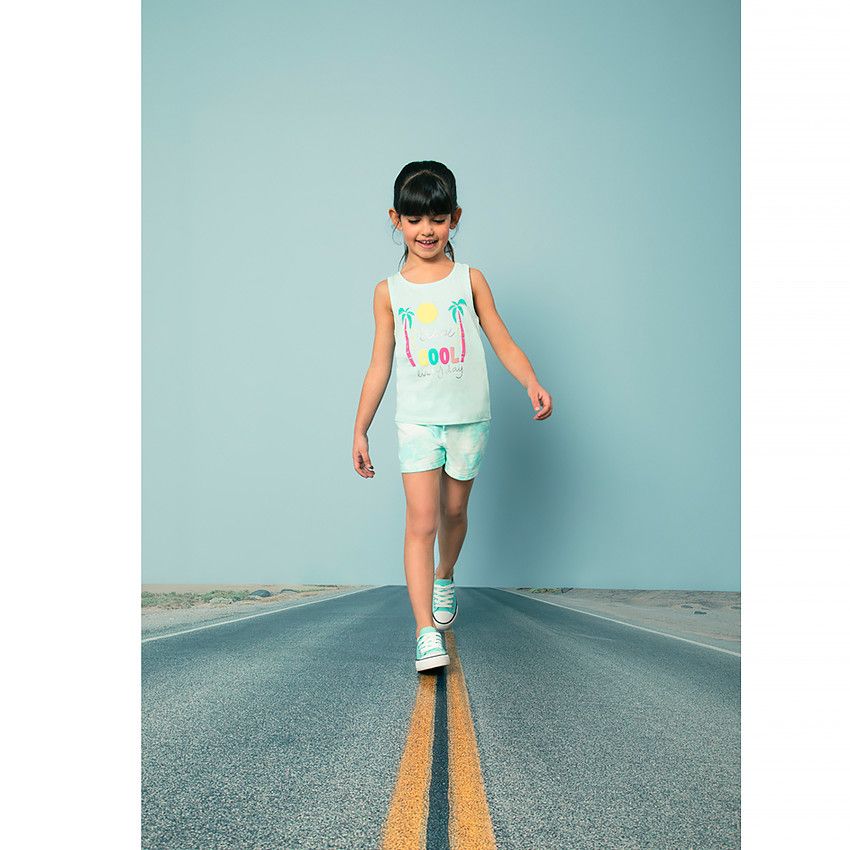 Débardeur en jersey avec print fantaisie pour fille - Vert