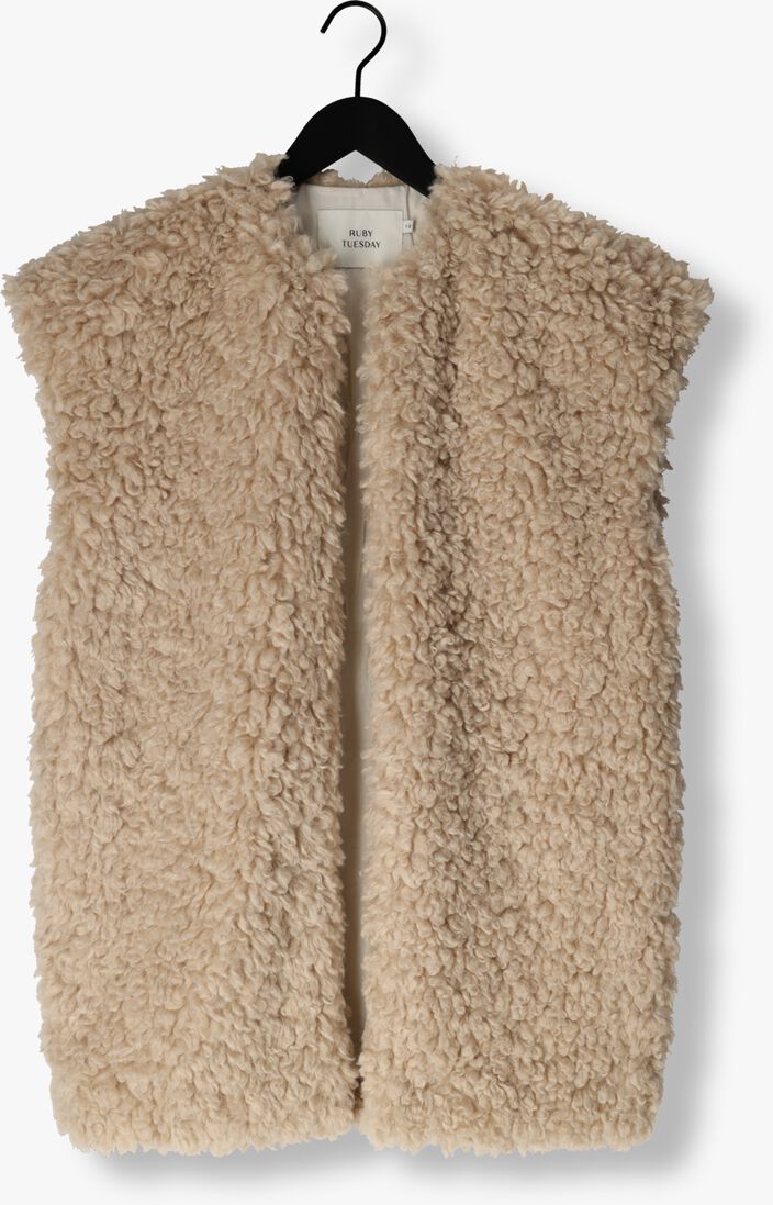 ecru ruby tuesday gilet chrissie fake fur long gilet