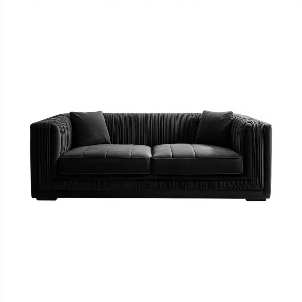 2-Sitzer-Sofa Leder Schwarz Modernes Design 150x85x75 cm